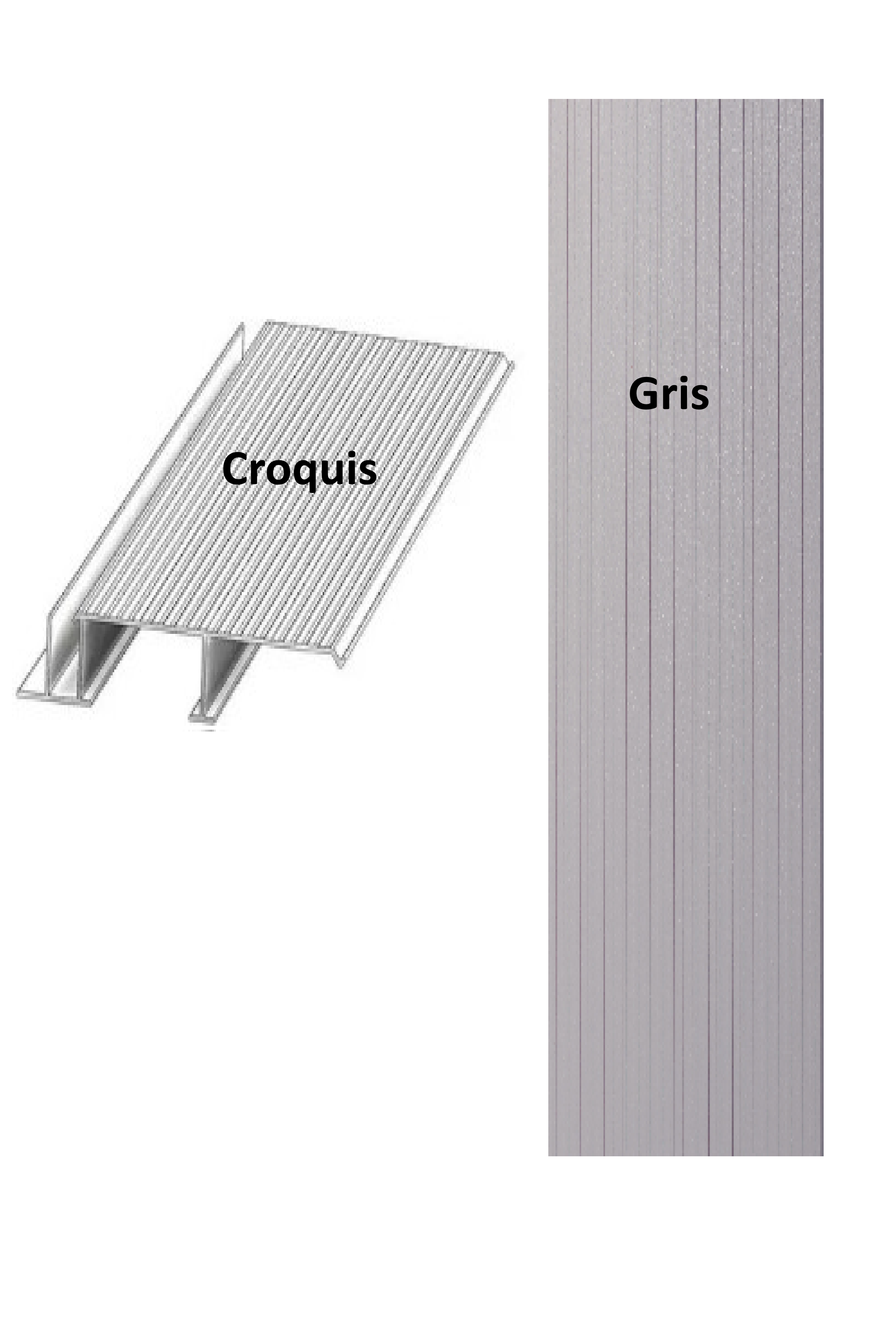 Planche d'aluminium D-6 Ouvert de 148" Gris